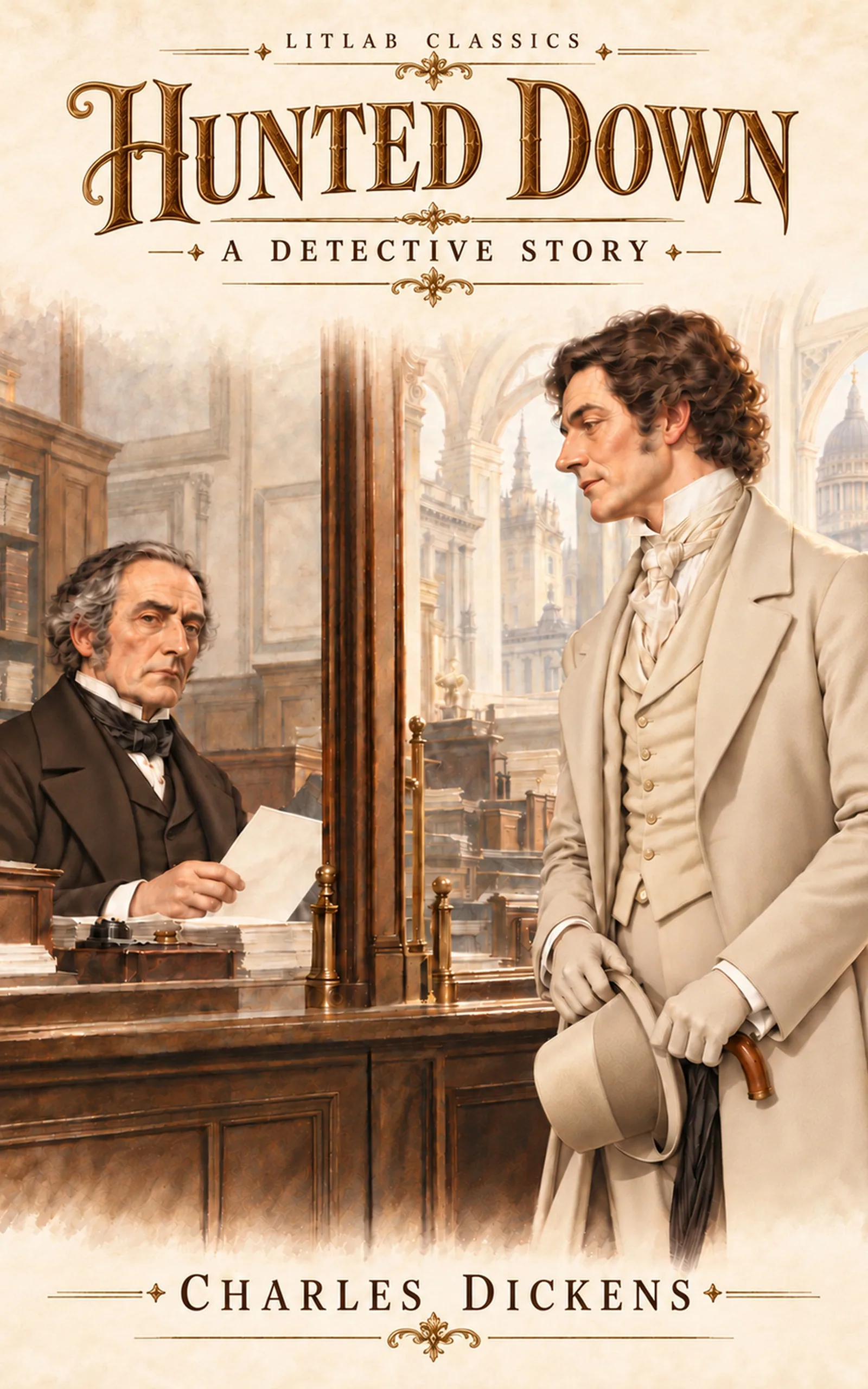 Hunted Down: The Detective Stories of Charles Dickens — cover of the LitLab illustrated edition