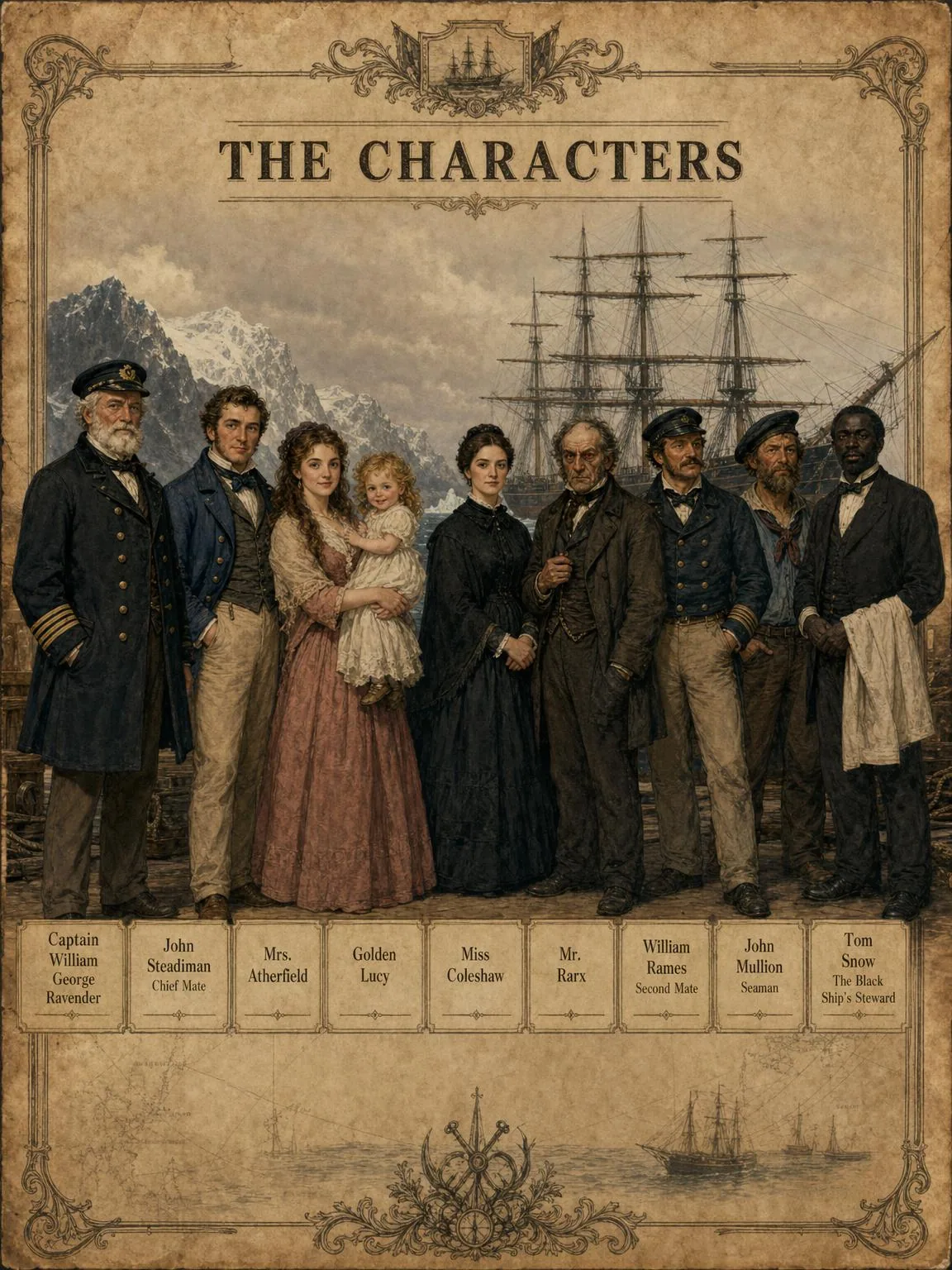 The Characters: the whole company of the Golden Mary