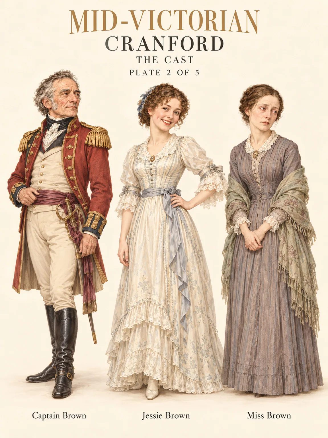 Captain Brown, Jessie Brown, and Miss Brown