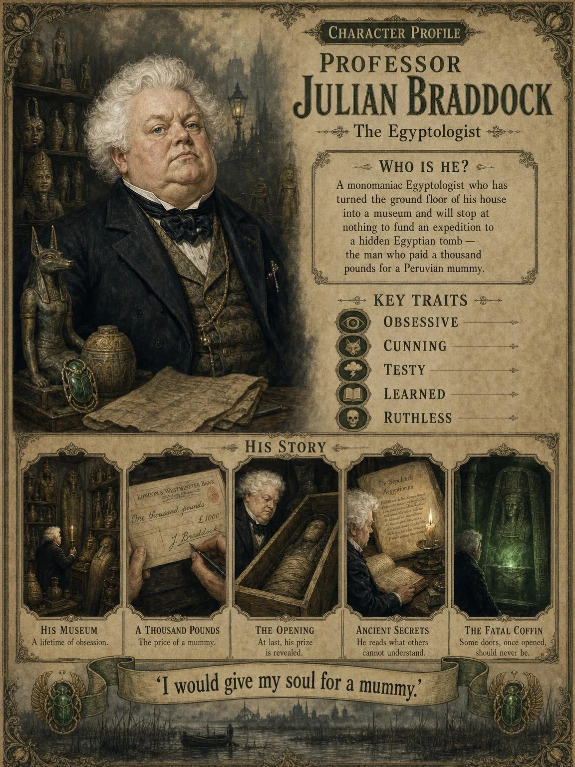 Professor Braddock — the Egyptologist.