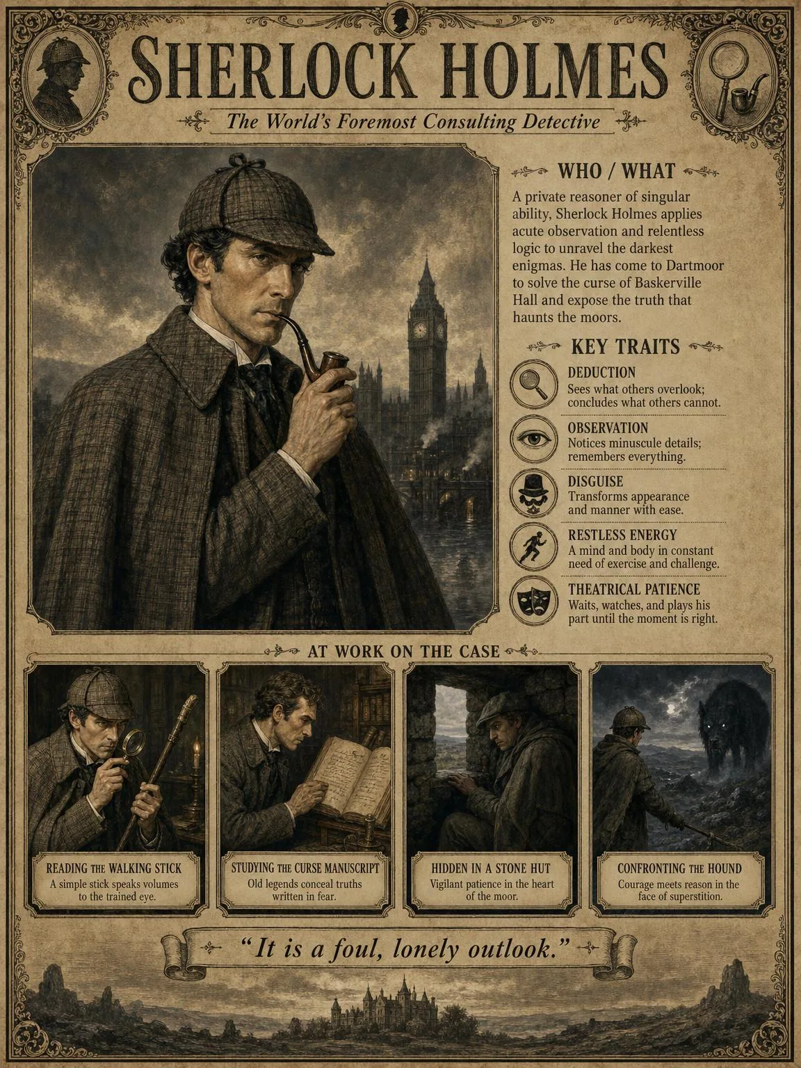 Sherlock Holmes, the world's foremost consulting detective.
