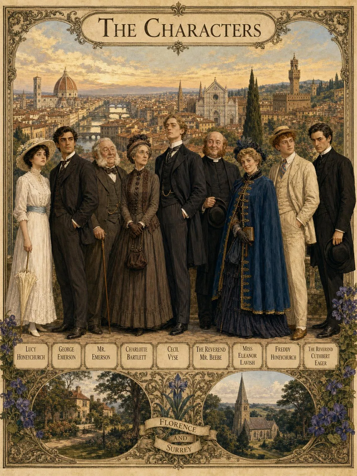 The Characters — the full cast of A Room with a View.