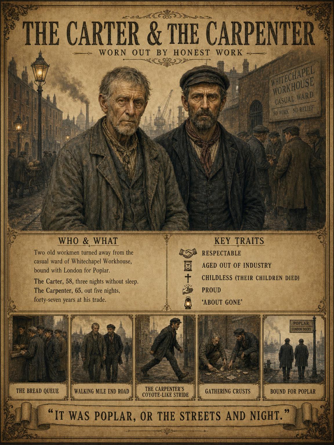 The Carter & The Carpenter — worn out by honest work, bound for Poplar Workhouse.