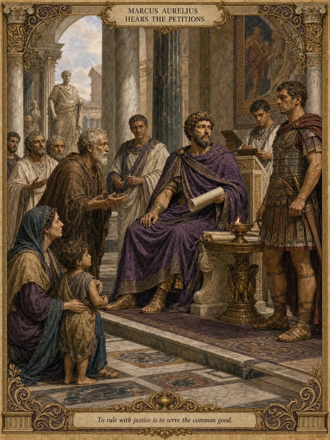 The Emperor's Justice — Marcus giving judgement.