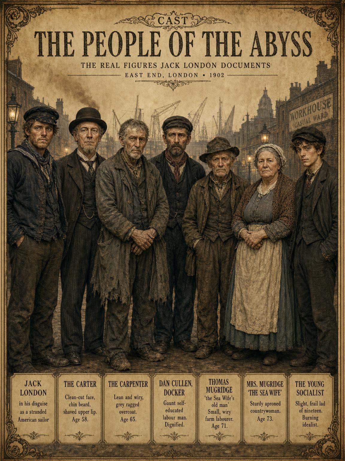 The People of the Abyss — the real figures Jack London documented in the East End, 1902.