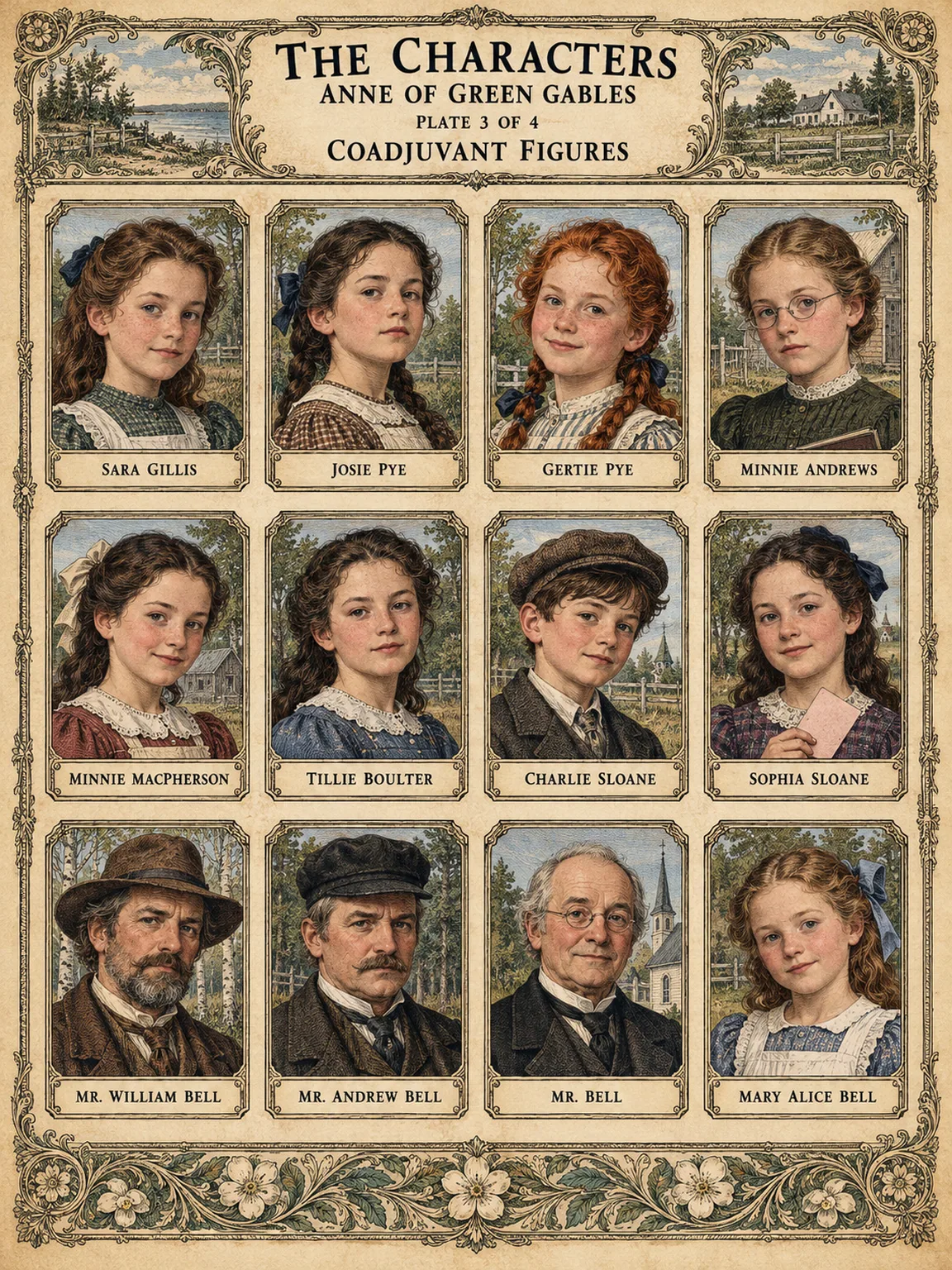 The Characters of Anne of Green Gables — Schoolfriends and the Bell Family