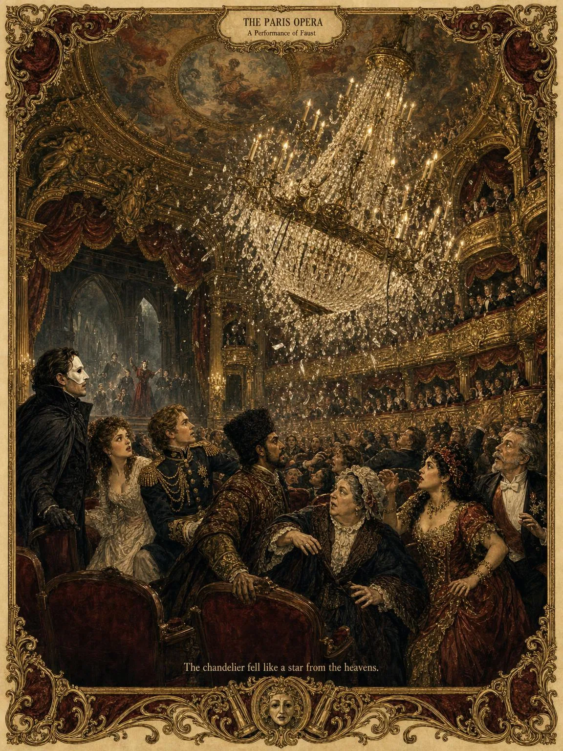 The Falling Chandelier — terror over the auditorium during Faust.