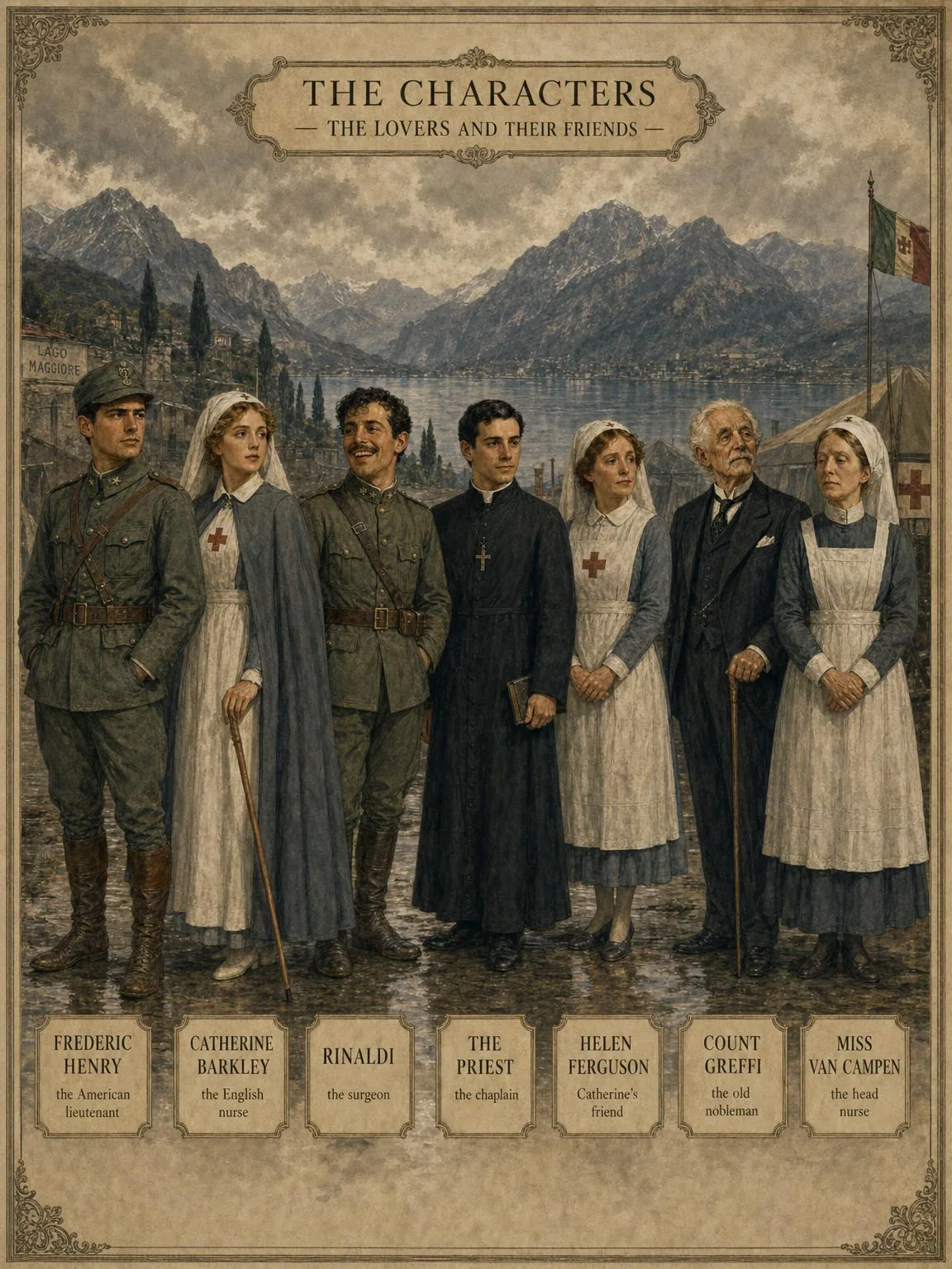 The Characters — the lovers and their friends, at full length.
