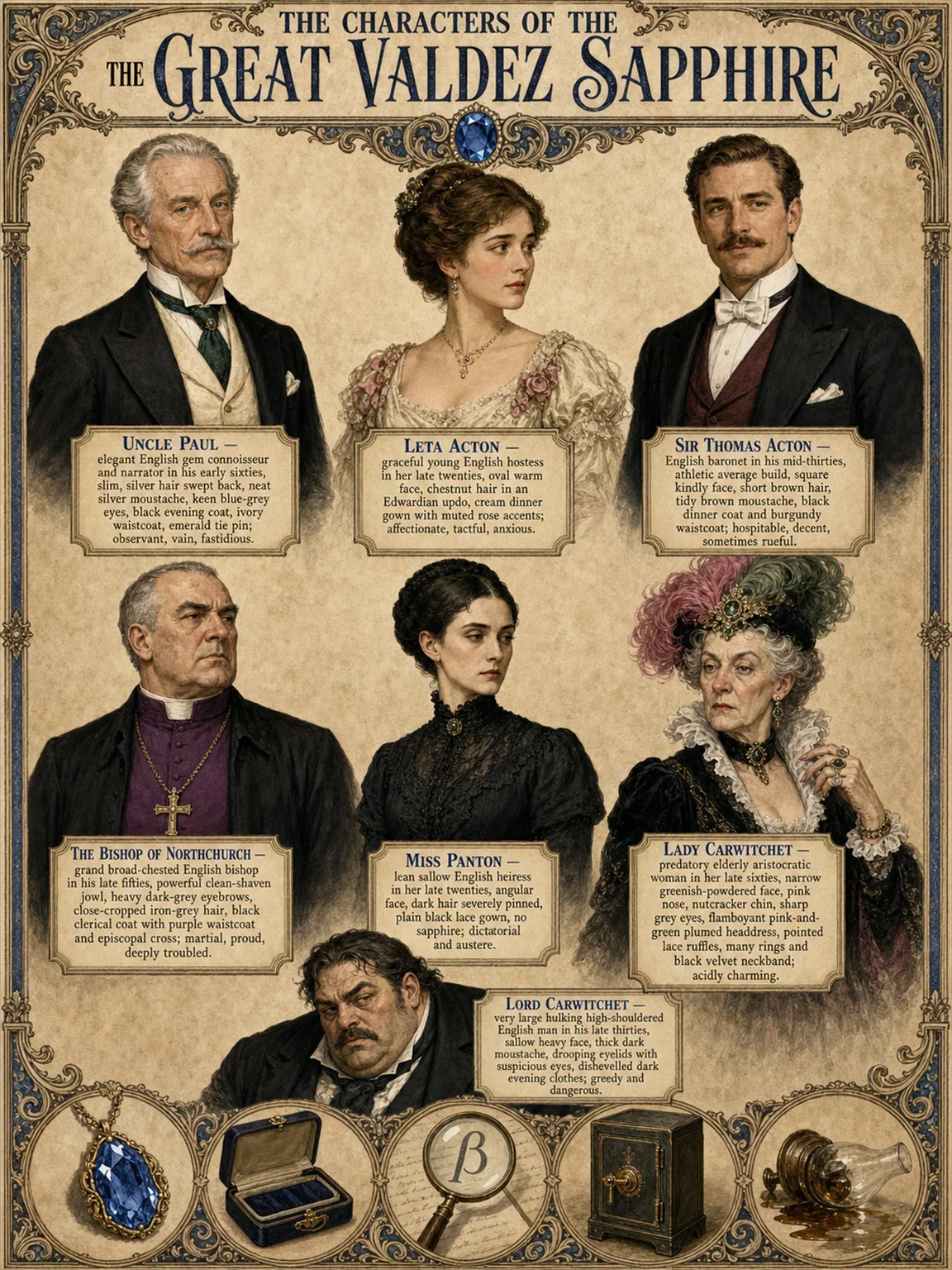 The Great Valdez Sapphire — Principal Characters