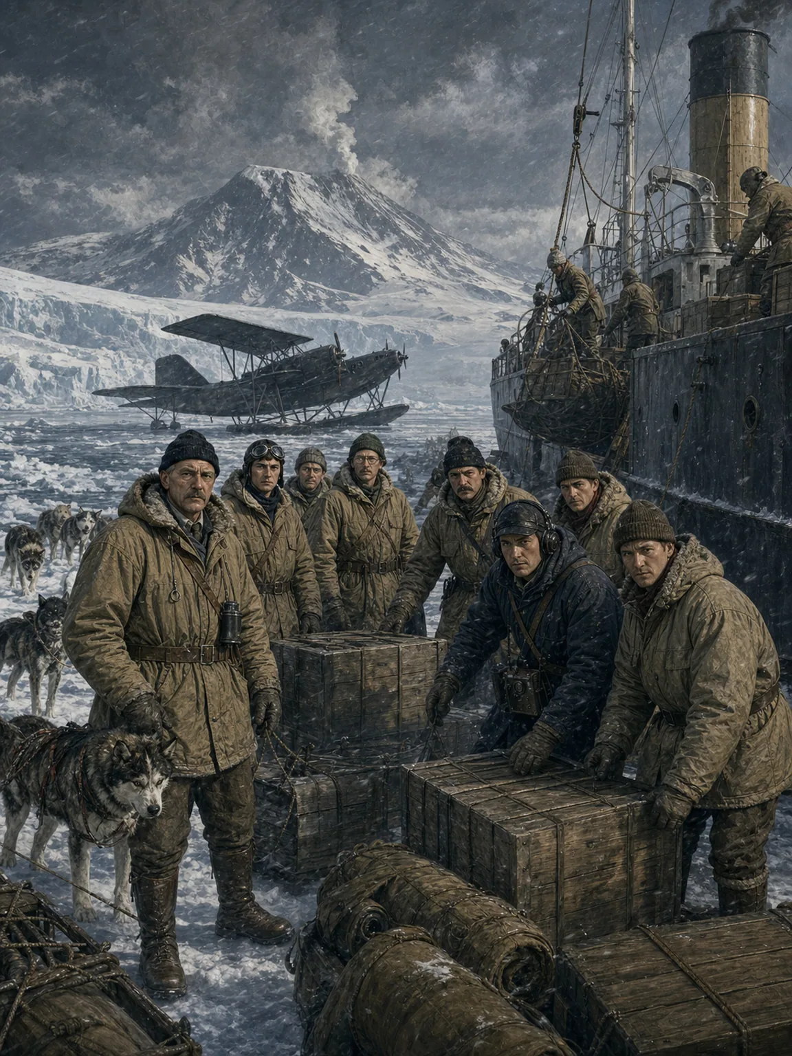 Unloading the Arkham at McMurdo Sound
