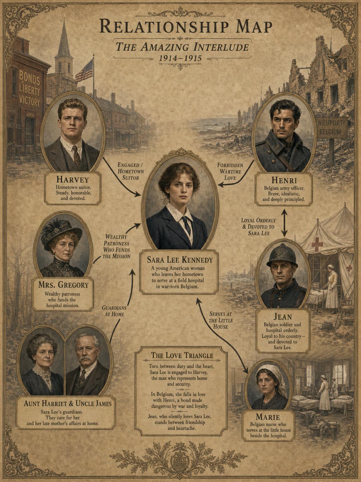 A Map of Hearts — the loves, ties, and the love triangle.