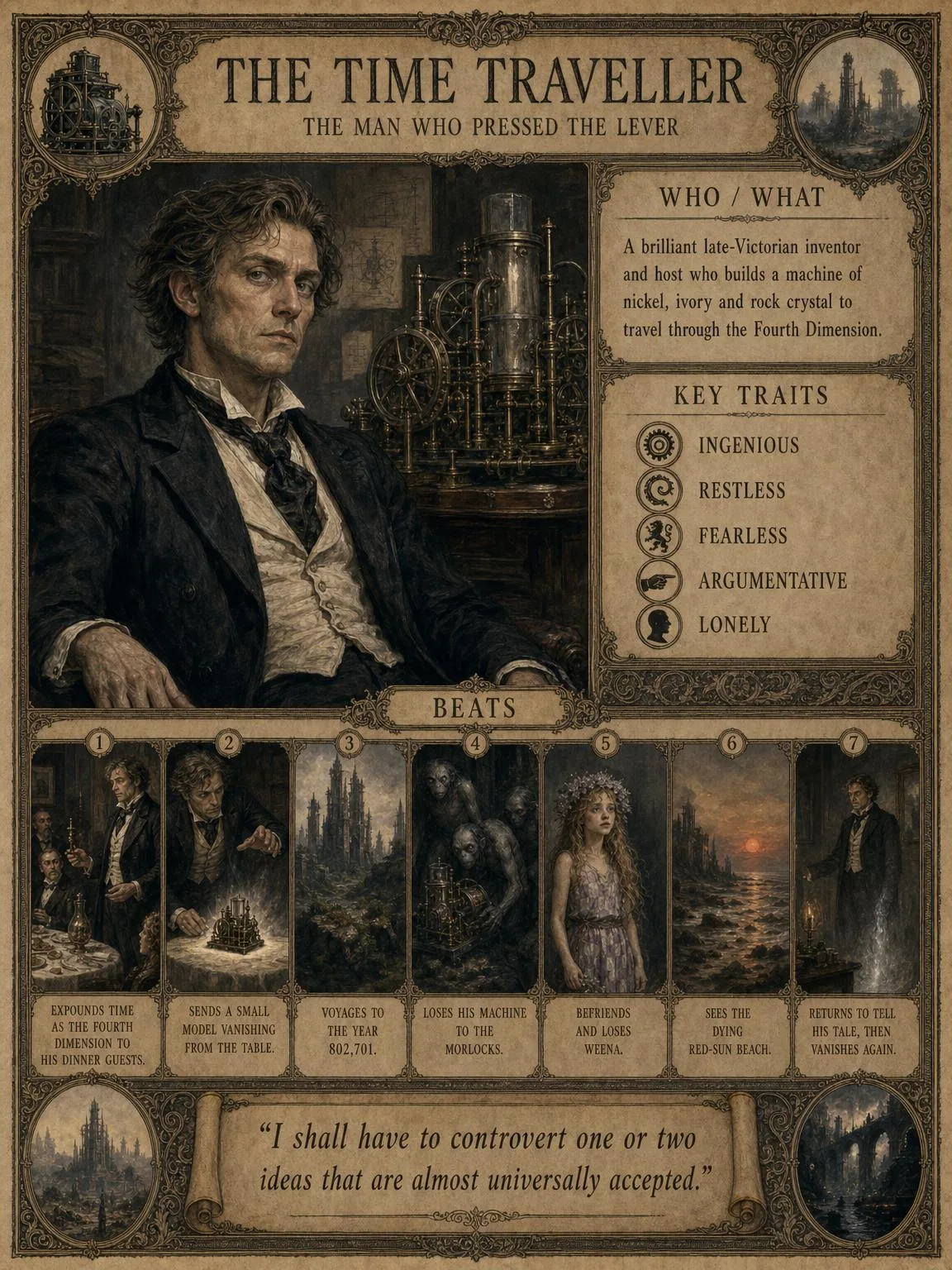 The Time Traveller — the man who pressed the lever.
