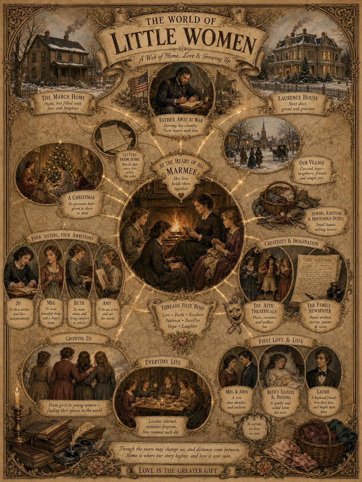 The World of Little Women — a web of the family, their home, and their dreams