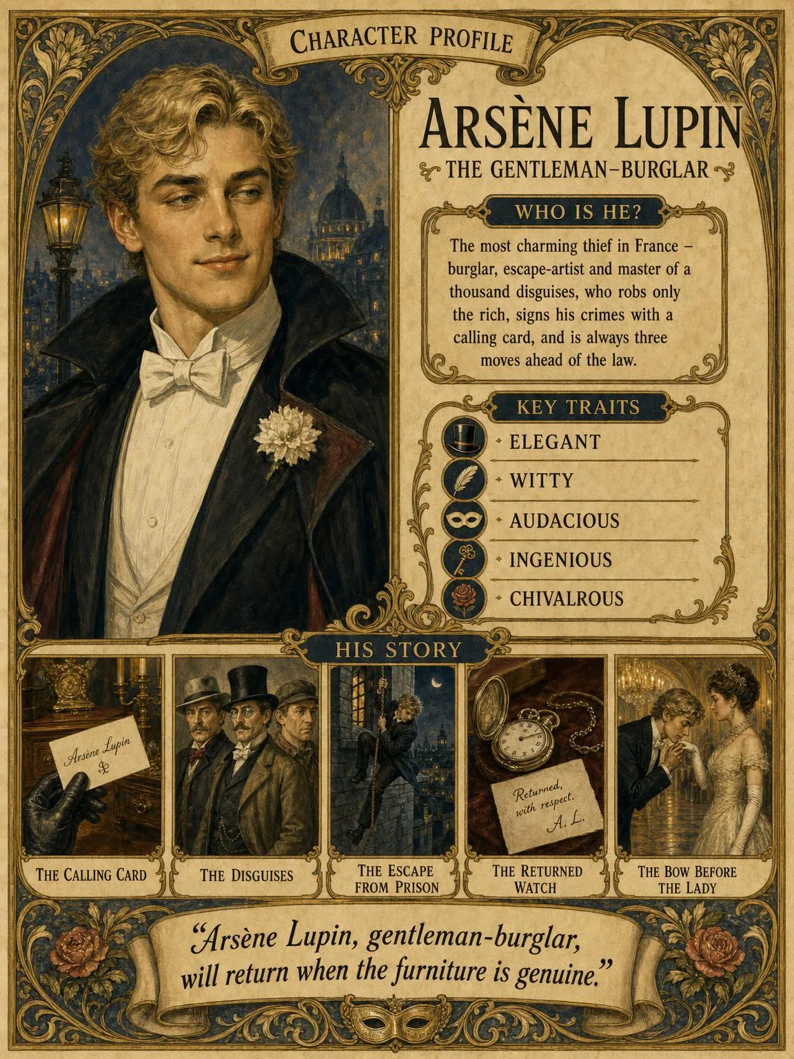 Arsène Lupin — the gentleman-burglar.