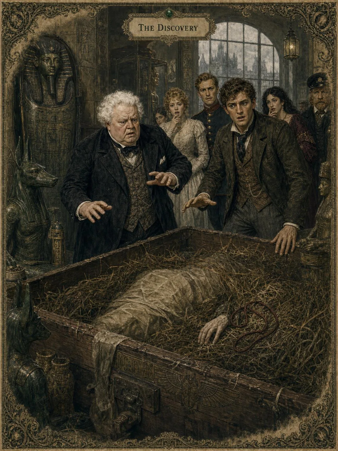 The Opened Case — the mummy gone, and the dead man in the straw.