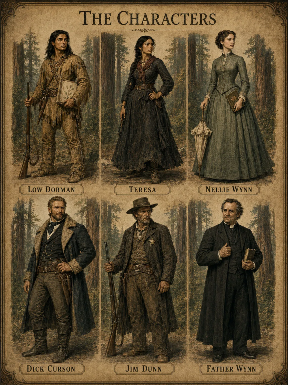 The Characters of In the Carquinez Woods