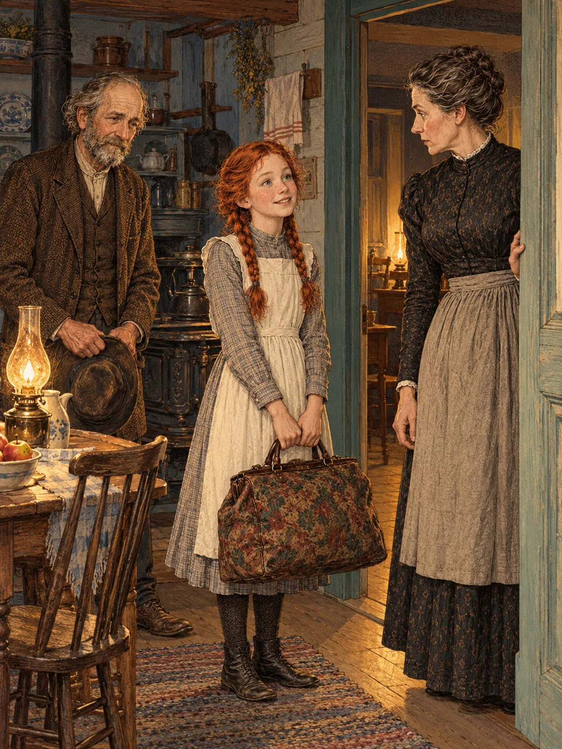 Marilla discovers the child Matthew brought home