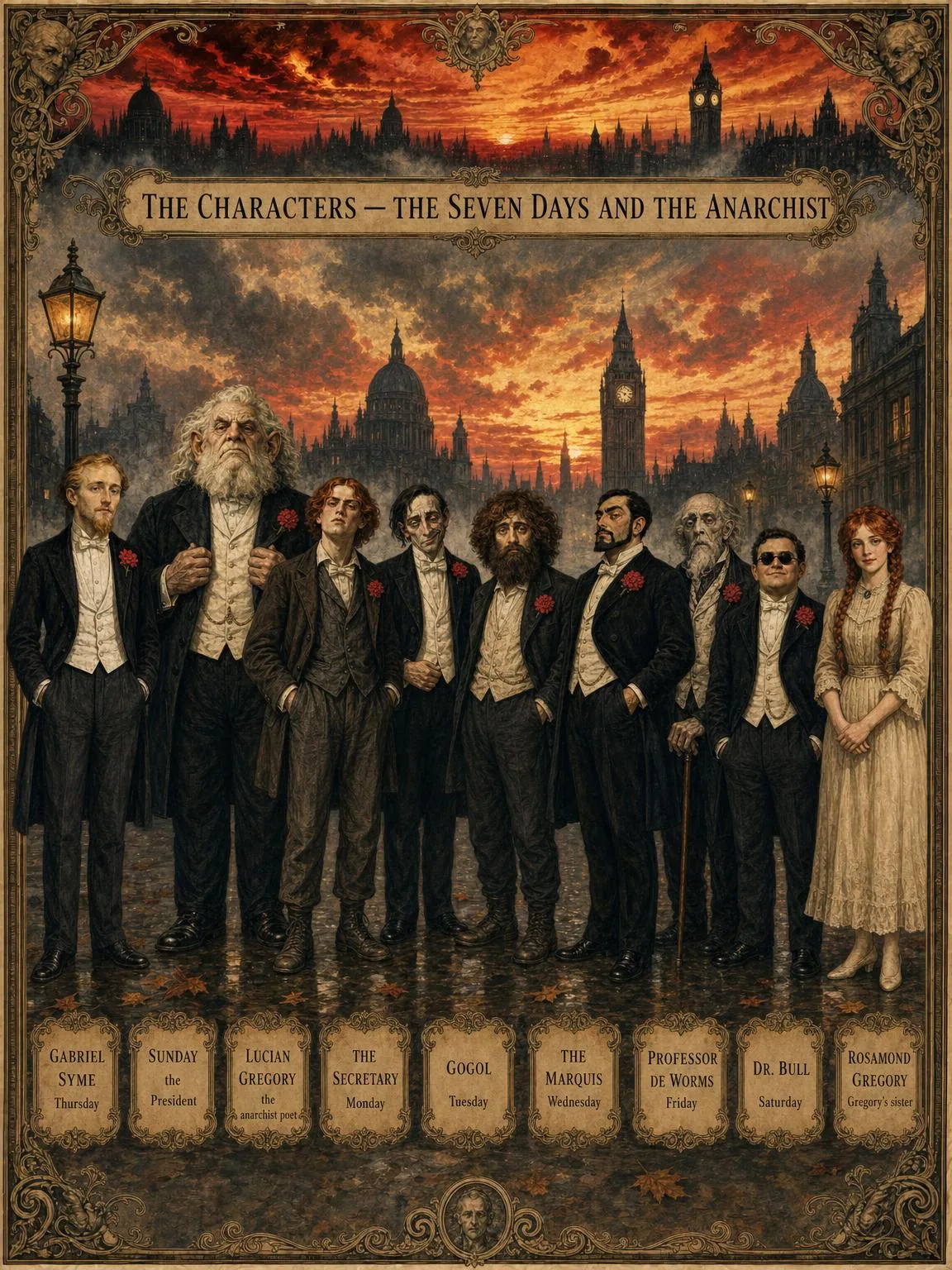 The Characters — the seven Days and the Anarchist, at full length.