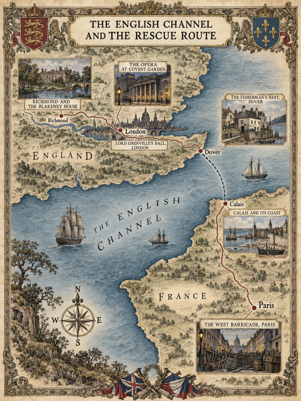 THE ENGLISH CHANNEL AND THE RESCUE ROUTE