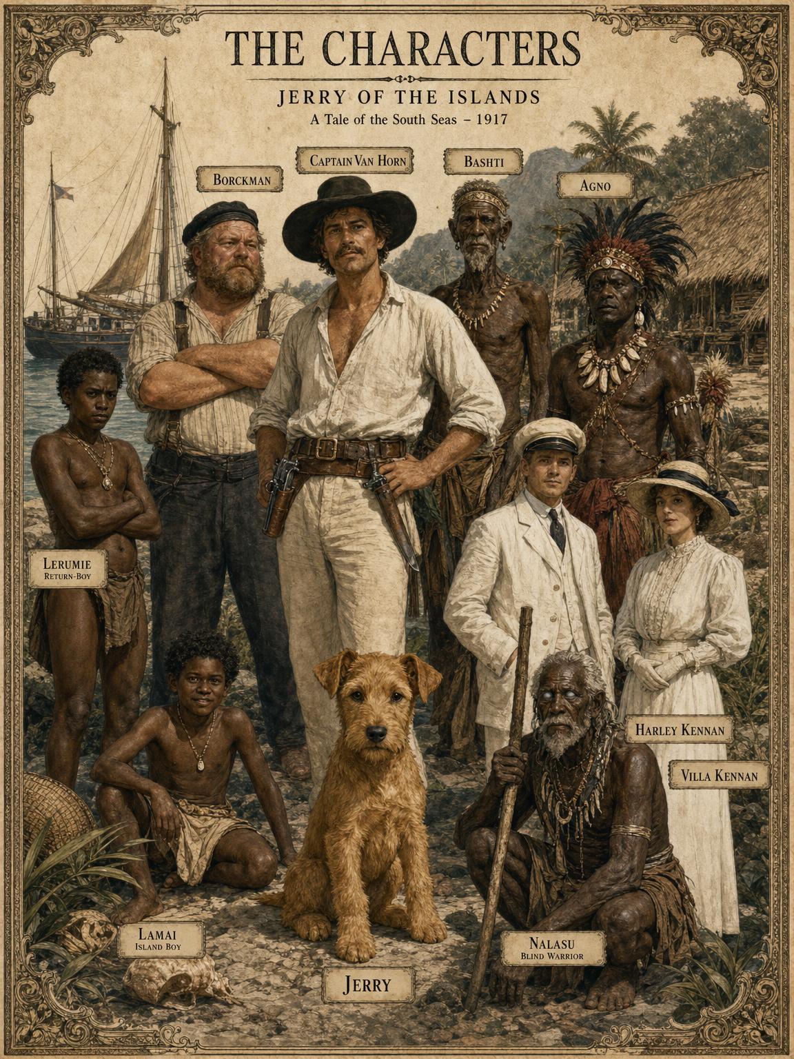The Characters — the cast of Jerry of the Islands