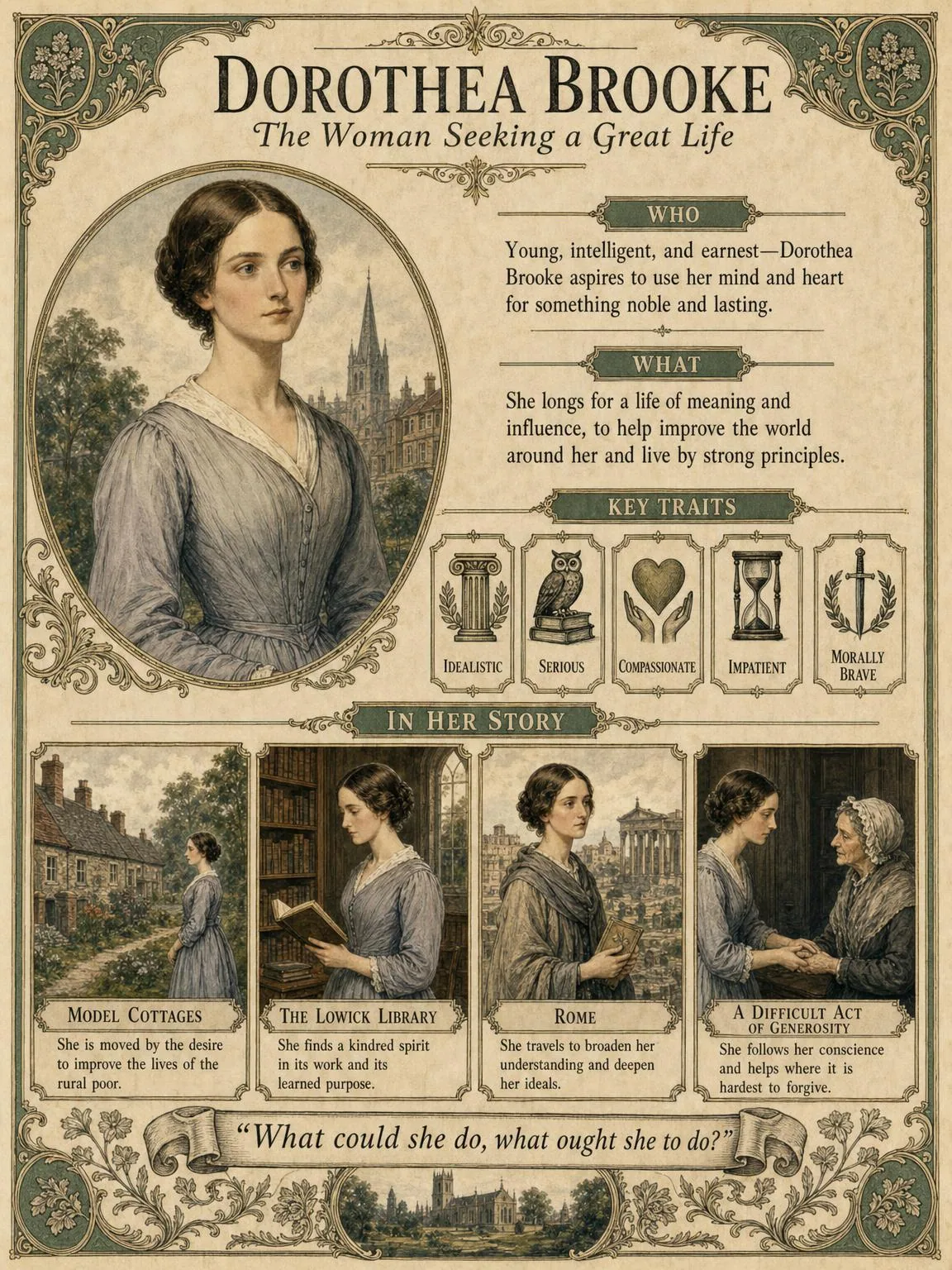 Dorothea Brooke, the woman seeking a great life.