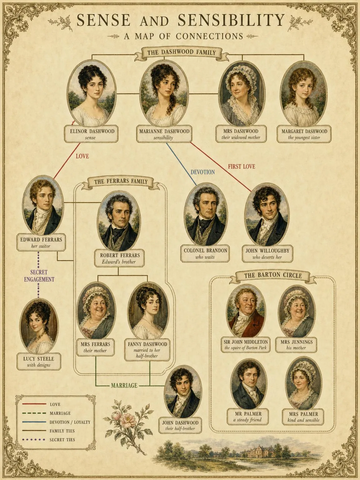 A Map of Connections — the loves, families, and rivalries of the story.