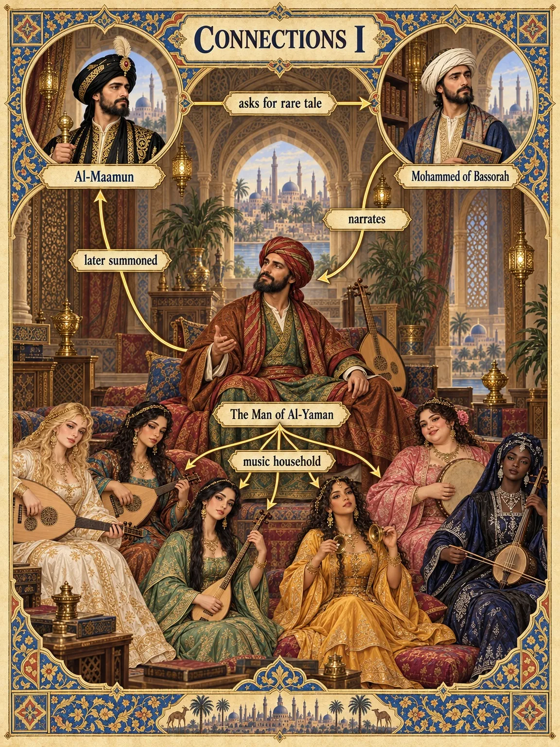Connections I — Narrator, Caliph, Master and Six Voices