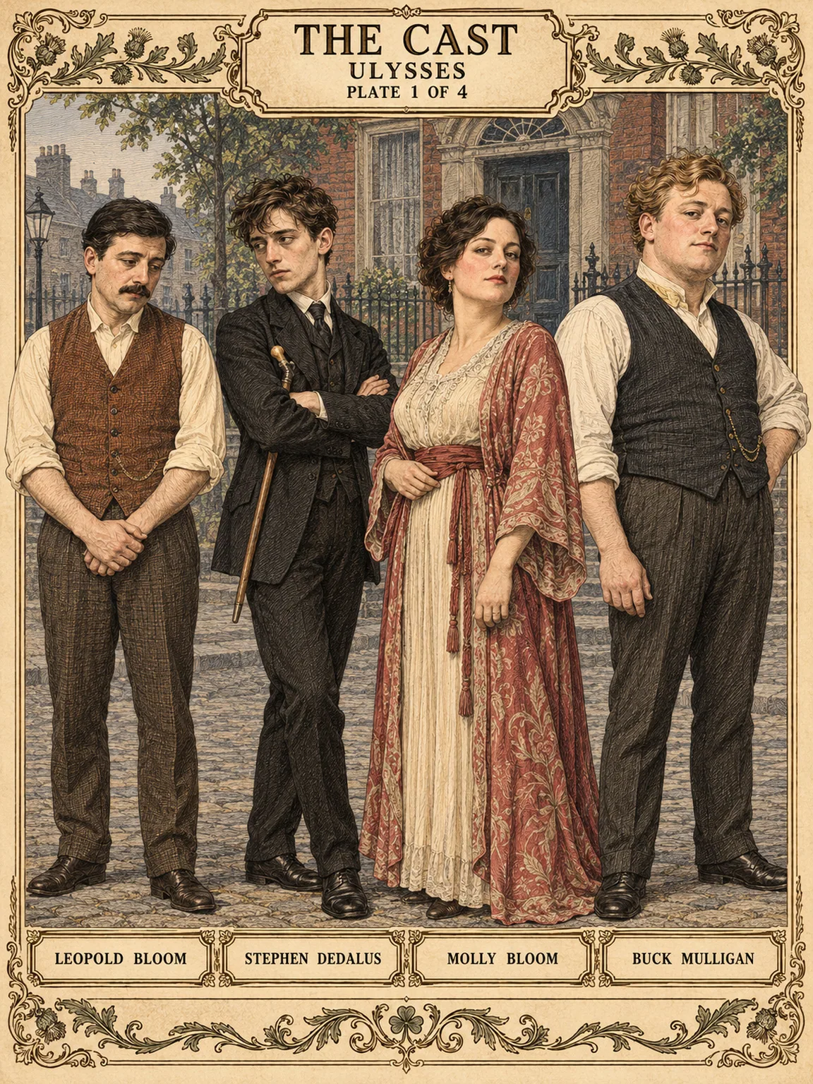 The Cast: Leopold Bloom, Stephen Dedalus, Molly Bloom, and Buck Mulligan