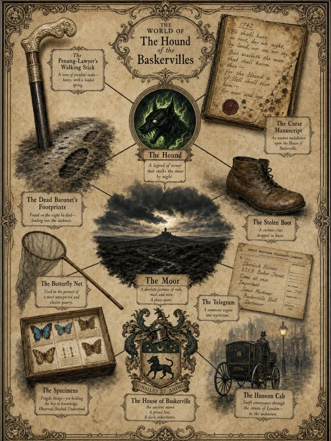 The World of the Hound: clues, curse, and the dark shape of the moor.