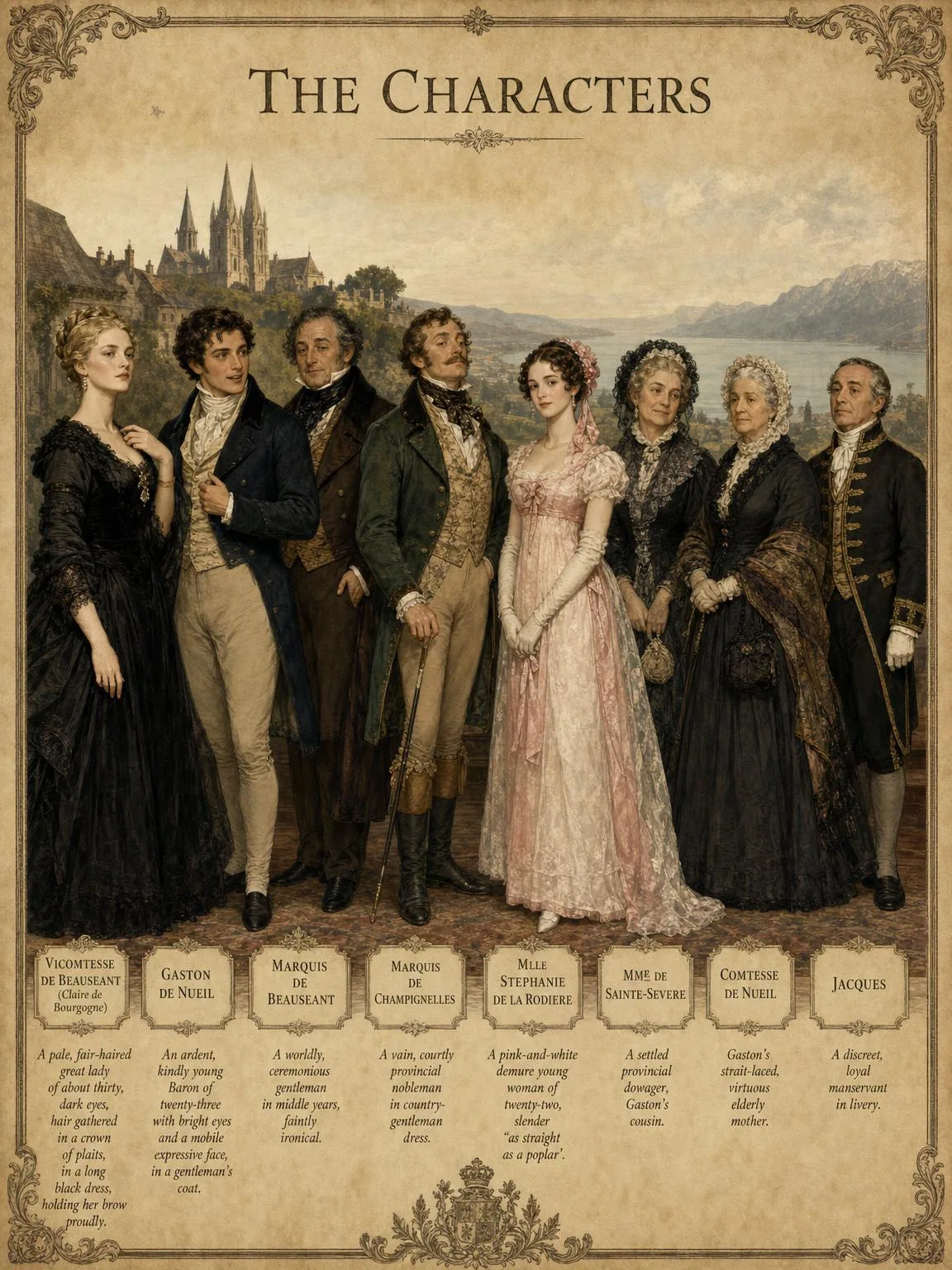 The Characters — the cast of The Deserted Woman.