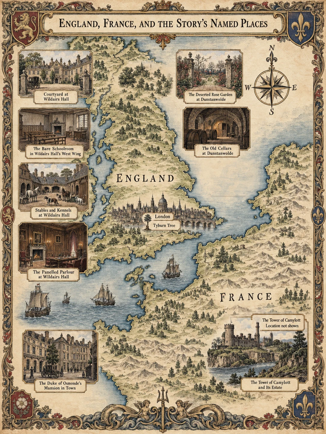 England, France, and the Story's Named Places