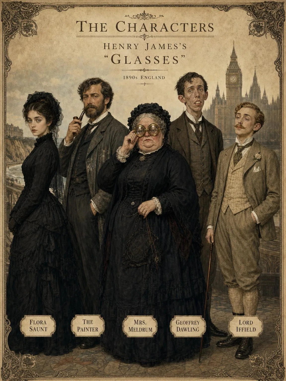 The Characters — the full cast of Henry James's "Glasses."