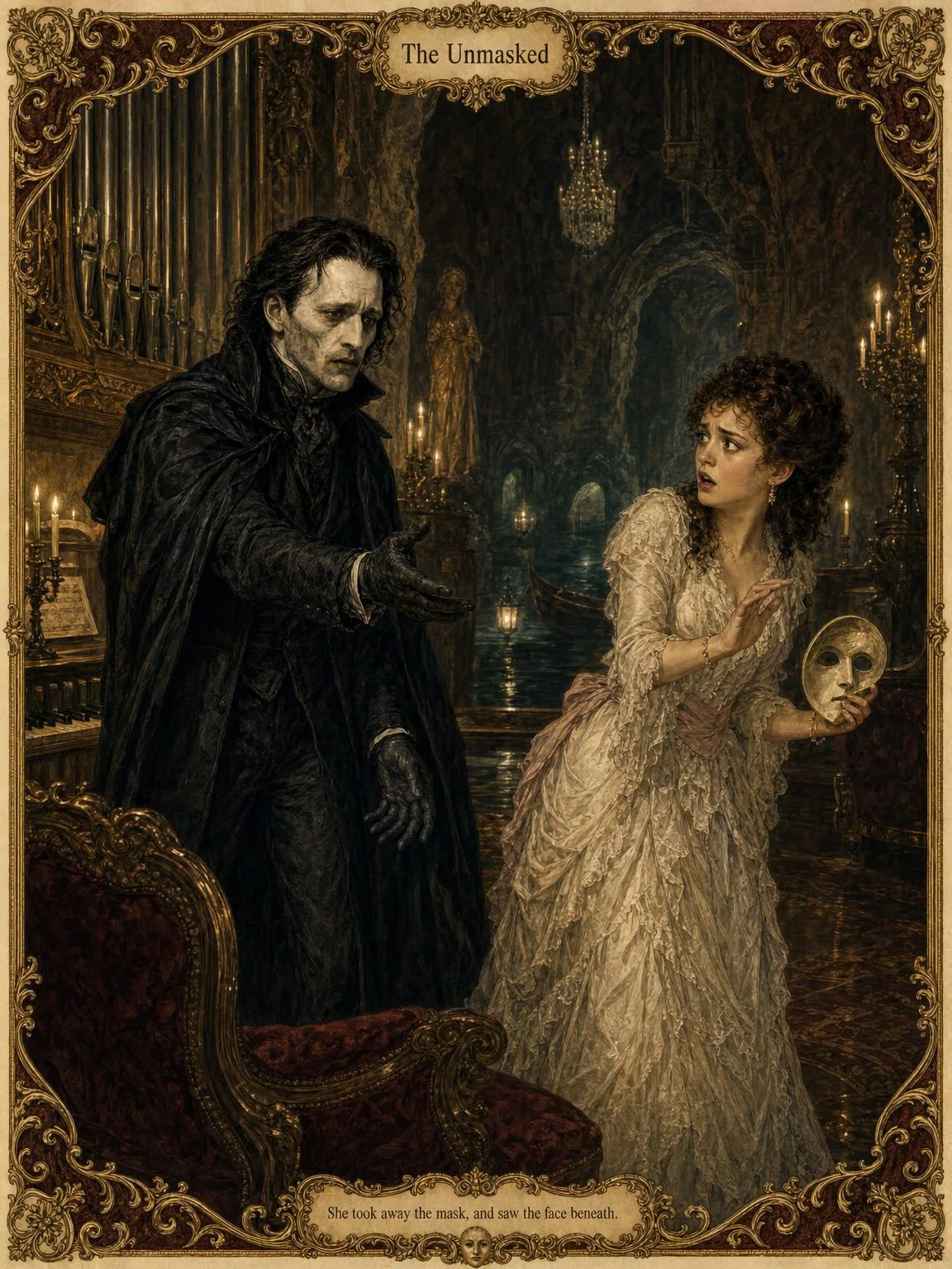 The Unmasking — the face beneath the mask.