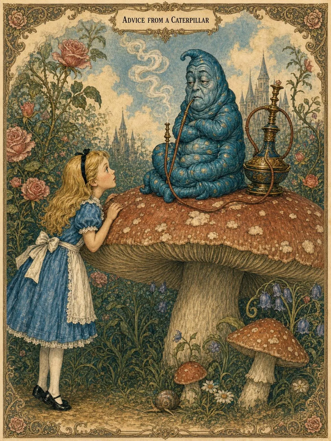 Advice from a Caterpillar — the sage upon the mushroom.