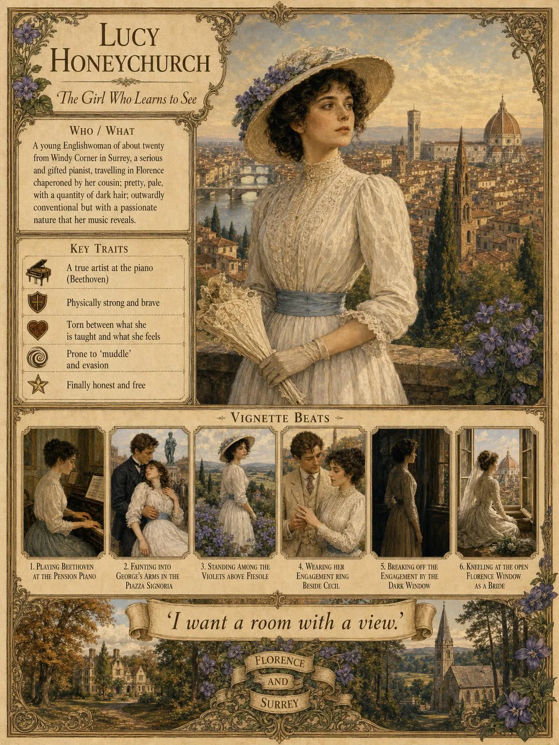 Lucy Honeychurch — the girl who learns to see.