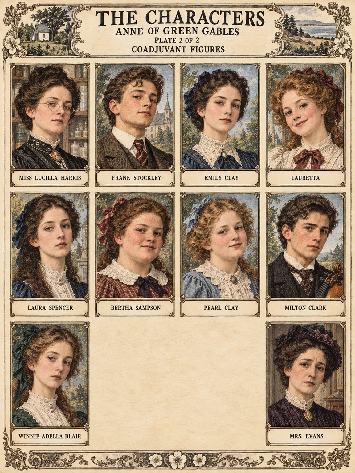 The Characters of Anne of Green Gables — Avonlea Schoolfriends and White Sands Performers