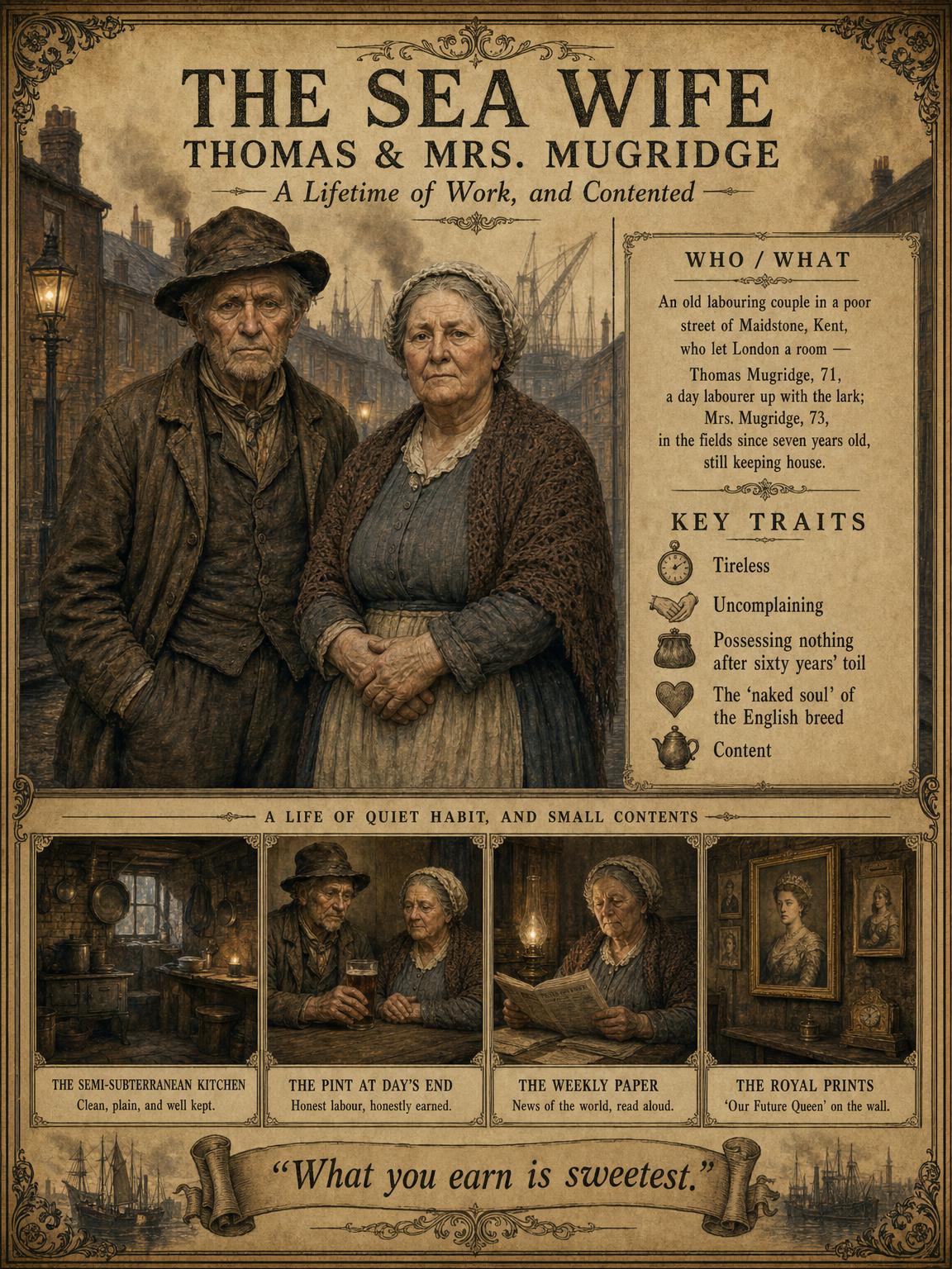 The Sea Wife — Thomas & Mrs. Mugridge, a lifetime of work, and contented.