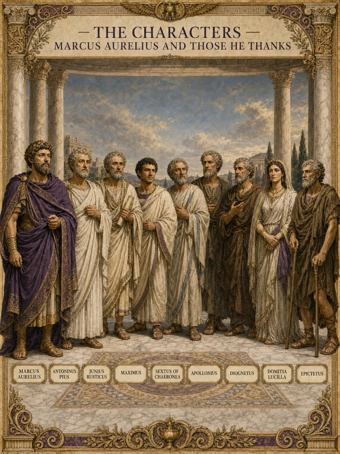 The Characters — Marcus Aurelius and those he thanks, at full length.