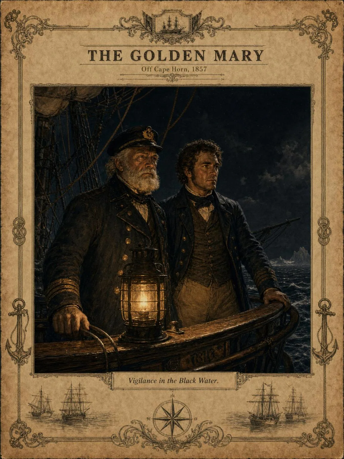 The Captain and His Mate keep watch for ice in the dark