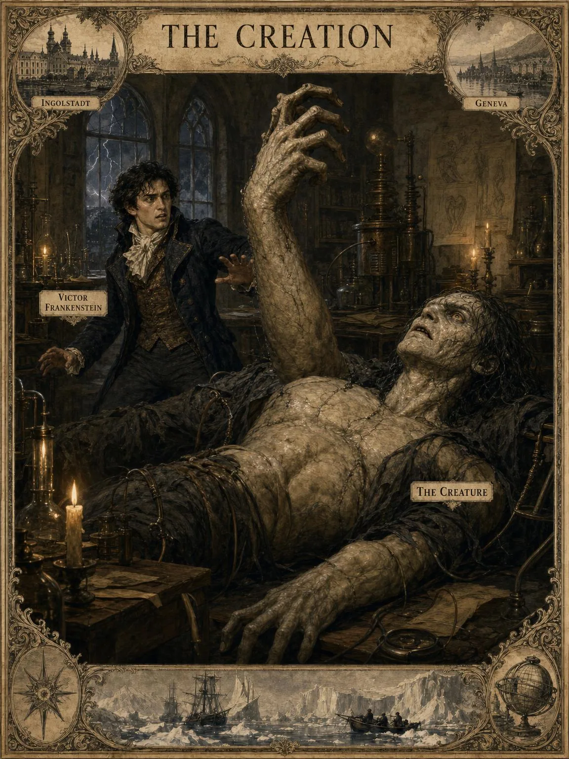 The night of creation: Victor and his waking creature