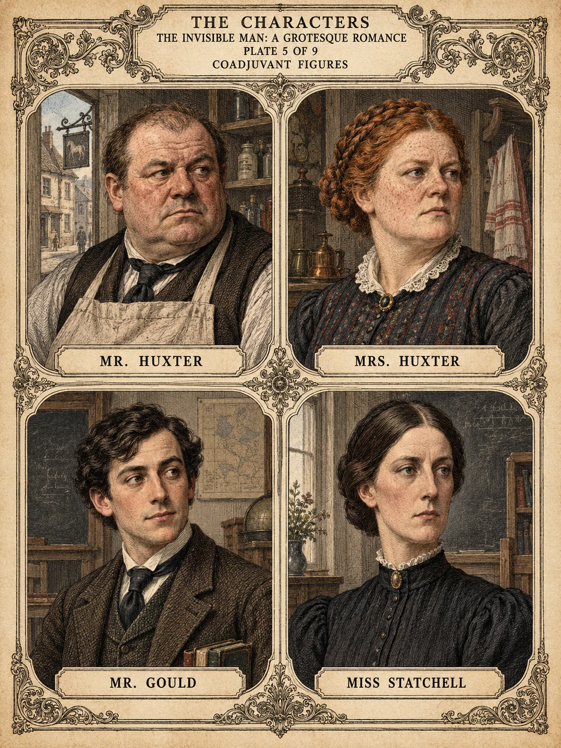 The Huxters, Mr. Gould, and Miss Statchell