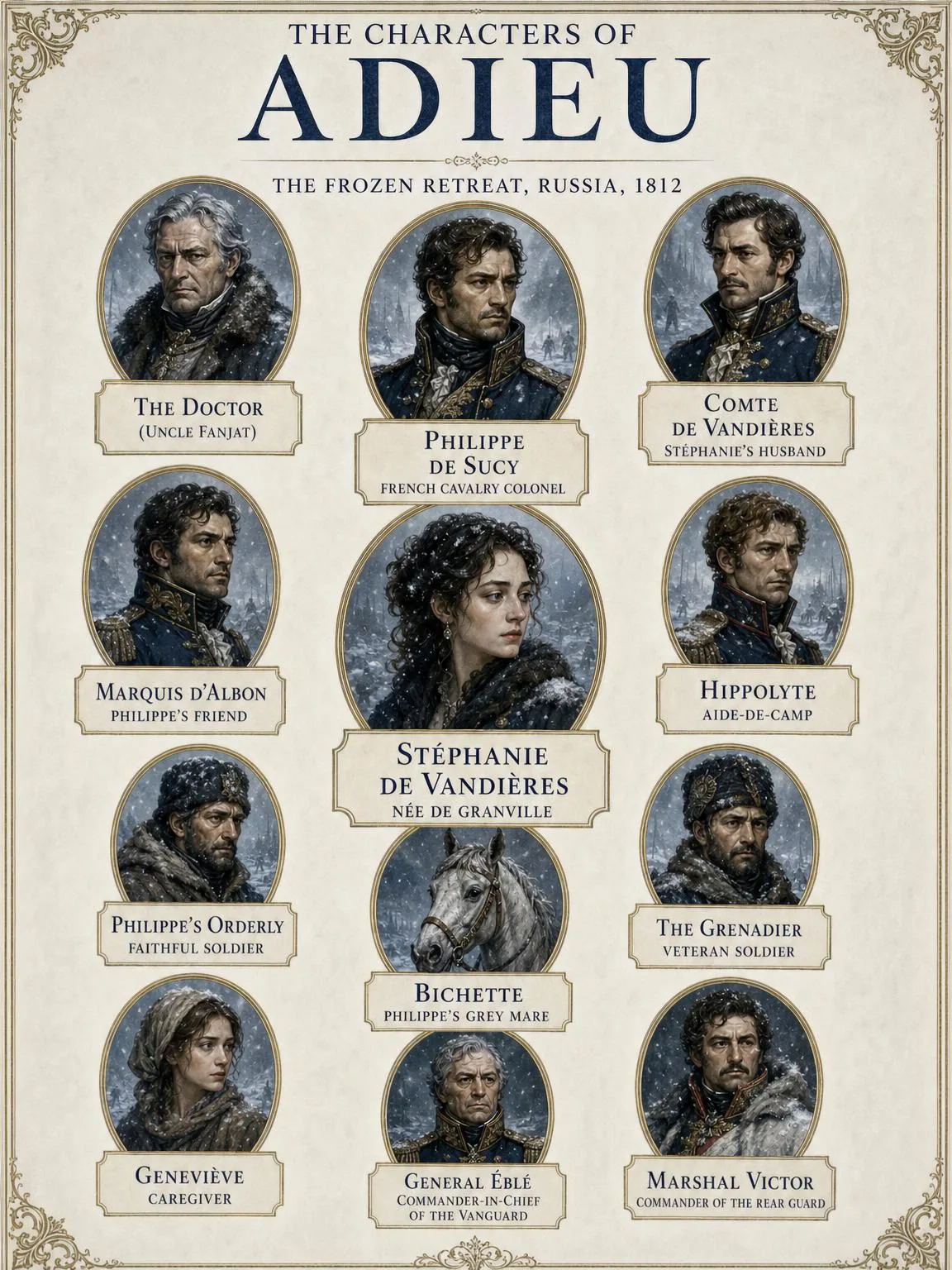 The Characters of Adieu