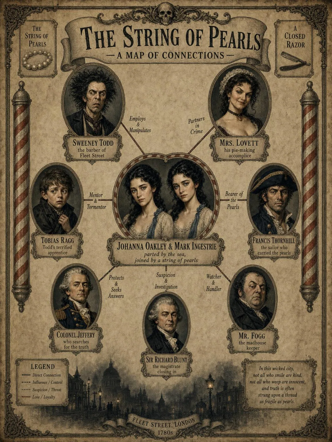 A Map of Connections — the barber, the pie-maker, and those who hunt the truth.