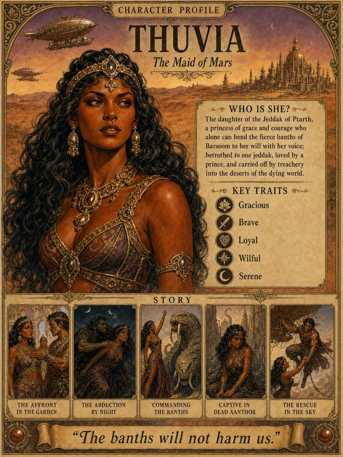 Thuvia of Ptarth — the maid of Mars who commands the banths.