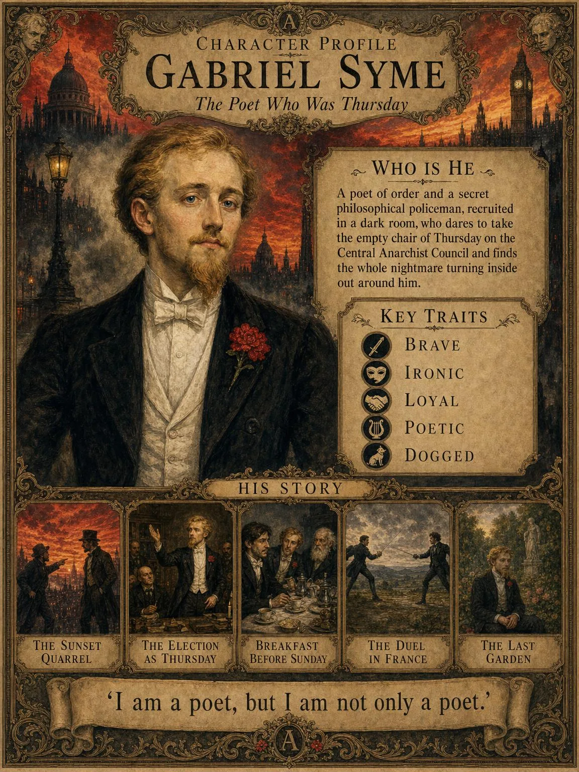 Gabriel Syme — the poet who was Thursday.