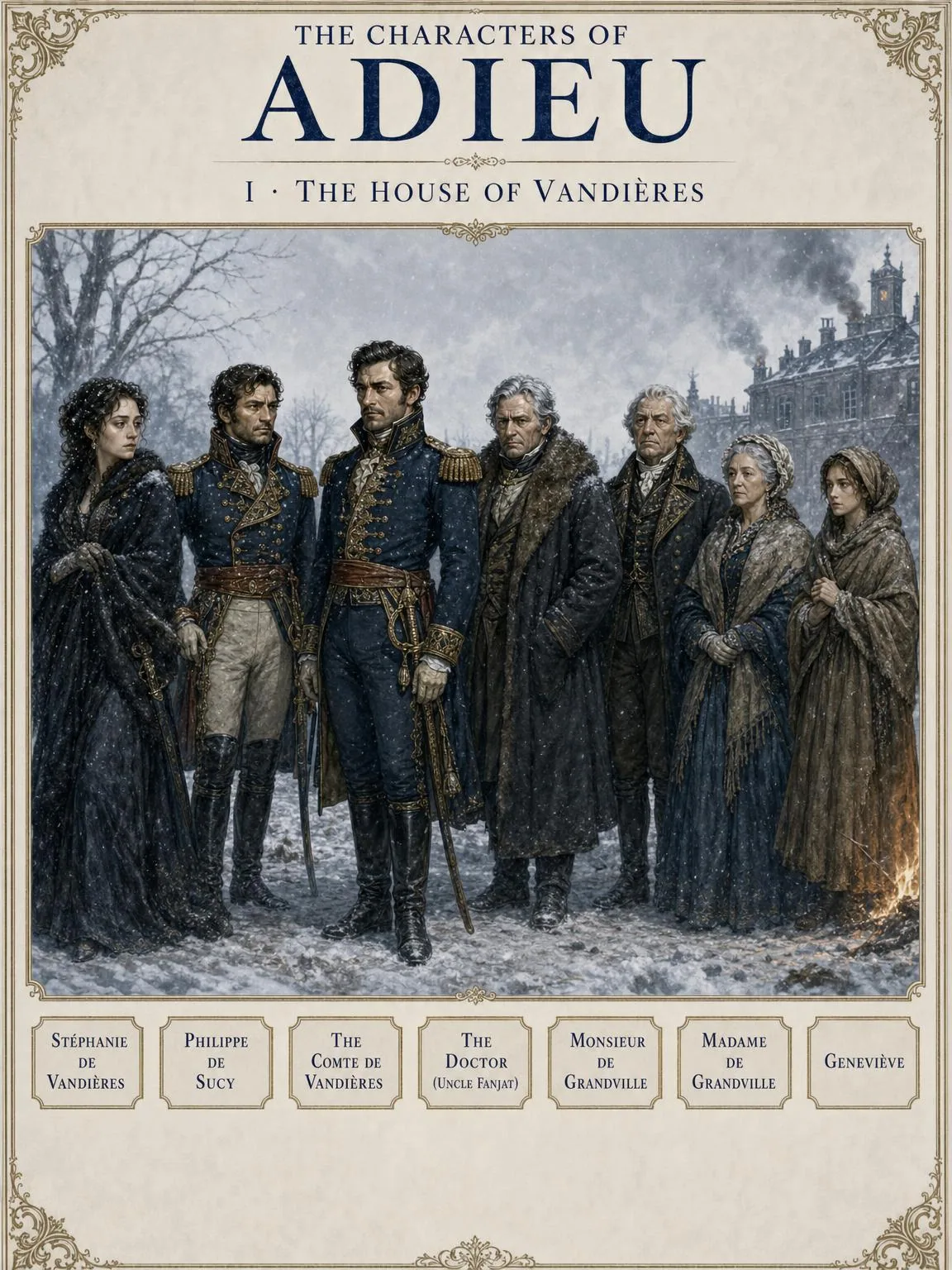 The Characters of Adieu — I · The House of Vandières