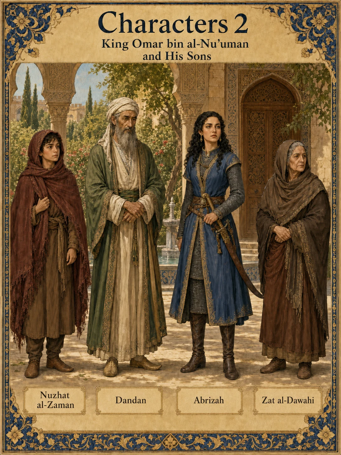 Cast 02 — Nuzhat al-Zaman, Dandan, Abrizah, Zat al-Dawahi
