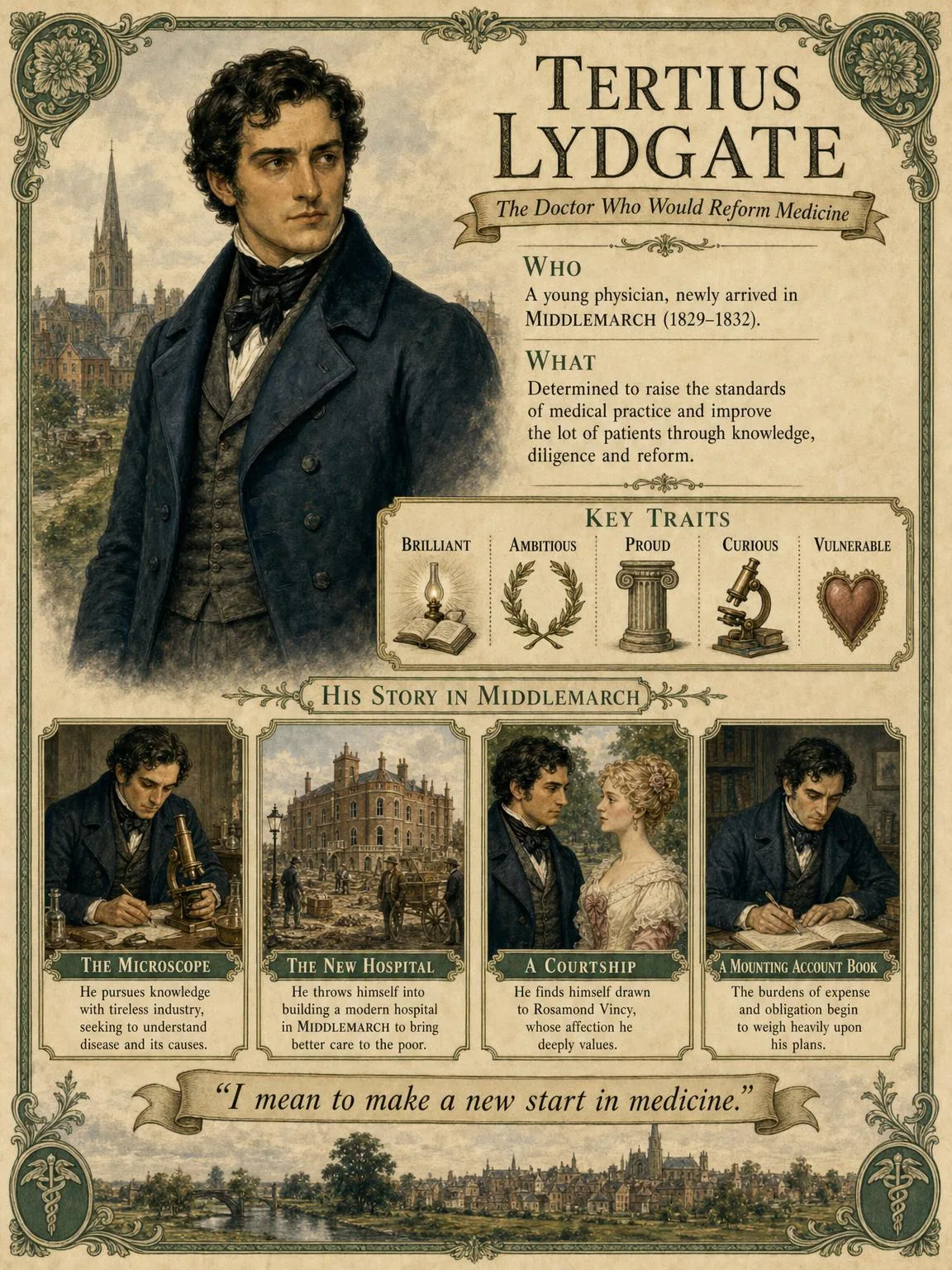 Tertius Lydgate, the doctor who would reform medicine.