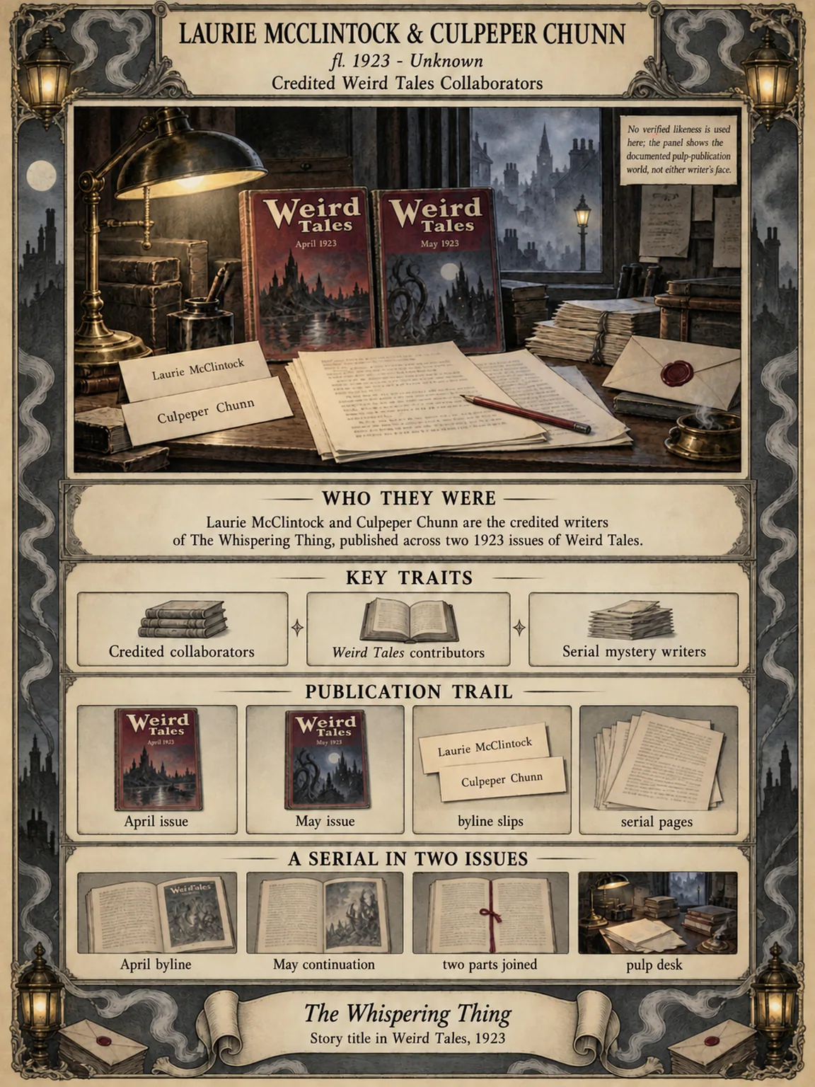 Laurie McClintock and Culpeper Chunn in Weird Tales
