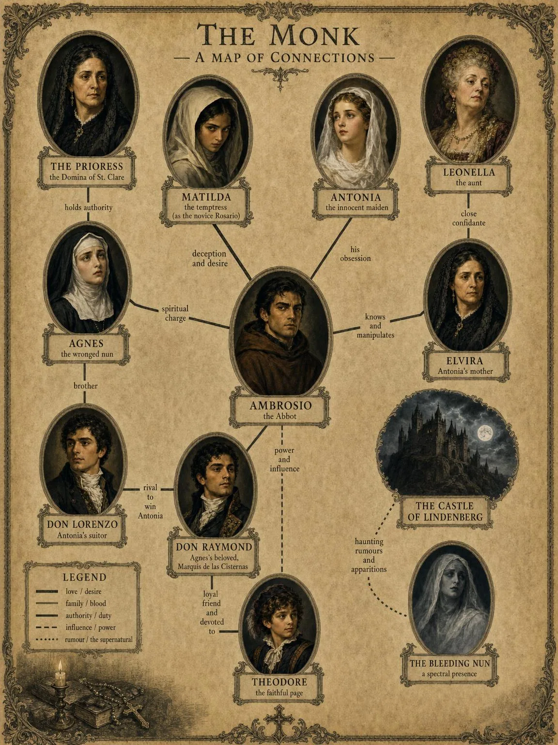 A Map of Connections — the abbey, the convent, and the fates that bind them.